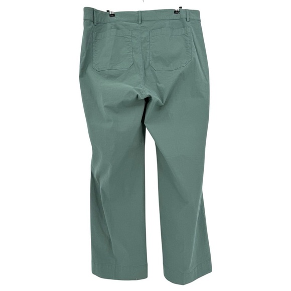 J. Crew Lizzie Linen Cotton High-rise Patch-pocket Wide Leg Pant Green Size 35 - Picture 6 of 15